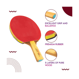 infinite nisaku table tennis racket (approved by: table tennis federation of india), red infinite nisaku table tennis racket (approved by: table tennis federation of india), red